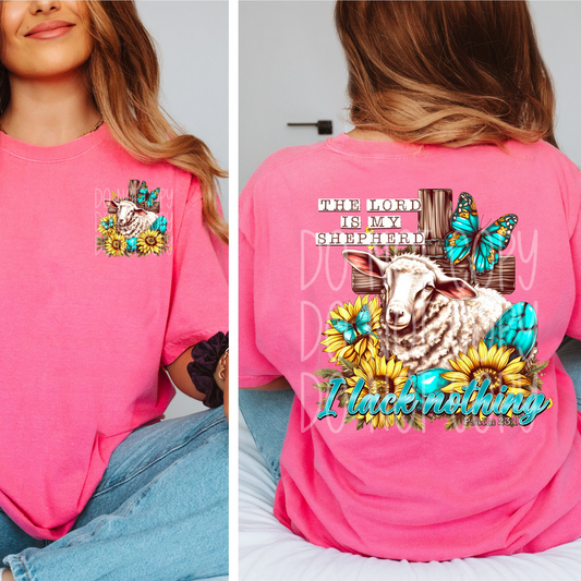 THE LORD IS MY SHEPHERD W/POCKET - DTF TRANSFER