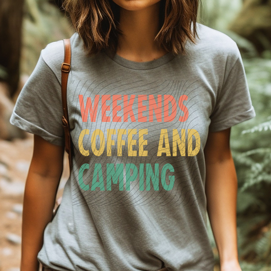 WEEKENDS COFFEE AND CAMPING - DTF TRANSFER