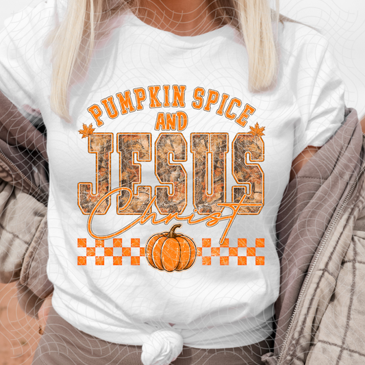 PUMPKIN SPICE AND JESUS - DTF TRANSFER