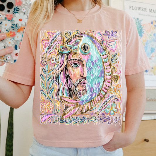 FLORAL JESUS - DTF TRANSFER