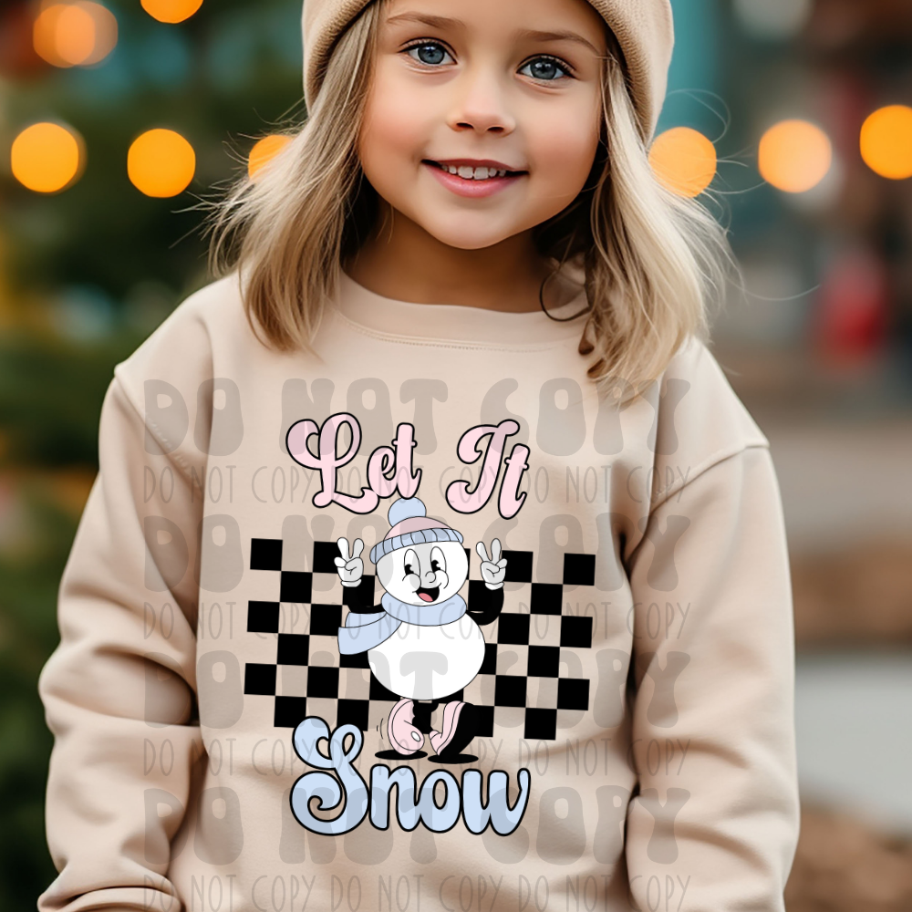 LET IT SNOW - PINK/PURPLE - DTF TRANSFER
