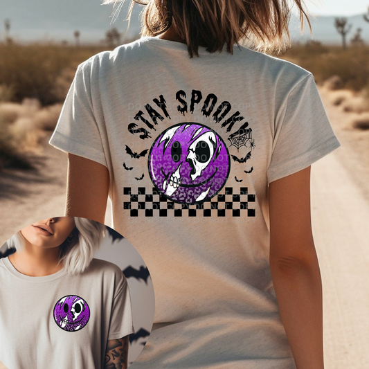 STAY SPOOKY W/POCKET - PURPLE - DTF TRANSFER