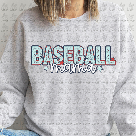 RETRO BASEBALL MAMA STARS - DTF TRANSFER