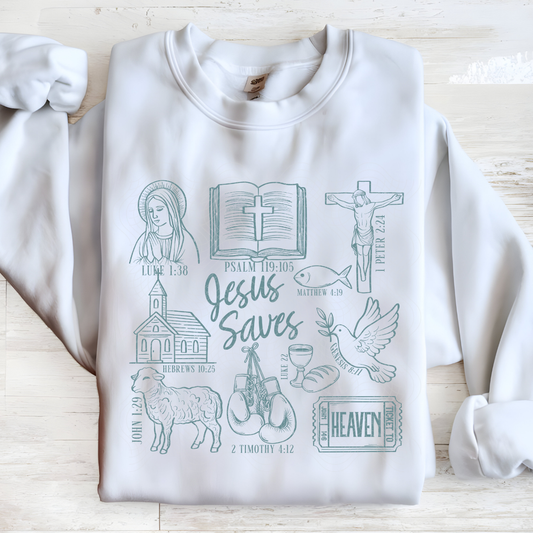 JESUS SAVES COLLAGE - DTF TRANSFER