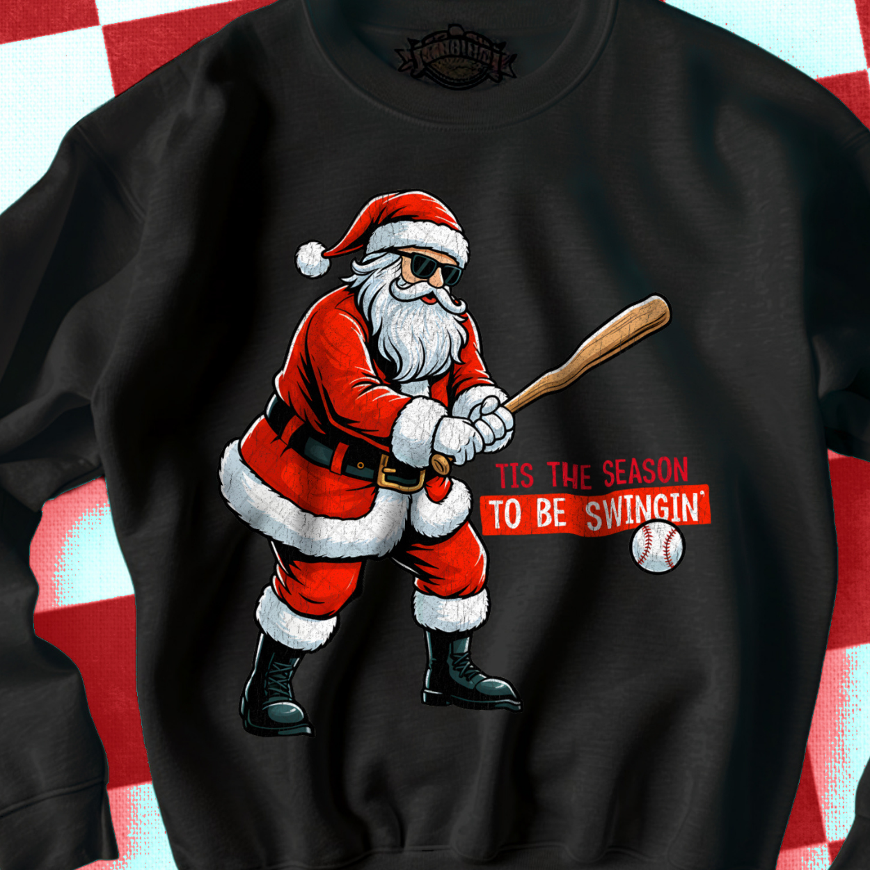 SWINGIN SANTA DISTRESSED - DTF TRANSFER