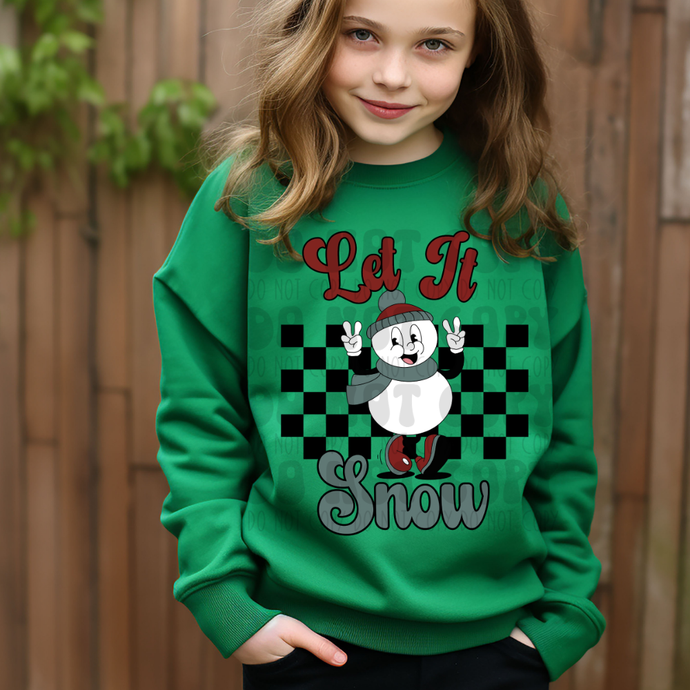 LET IT SNOW - HIGH CONTRAST RED/GREEN - DTF TRANSFER