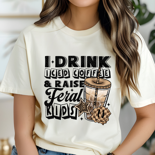 COFFEE & KIDS BLK - DTF TRANSFER