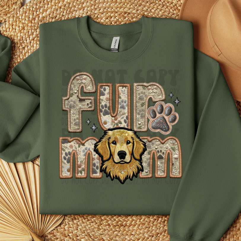 GOLDEN RETRIEVER - FAUX EMBROIDERY - DTF TRANSFER