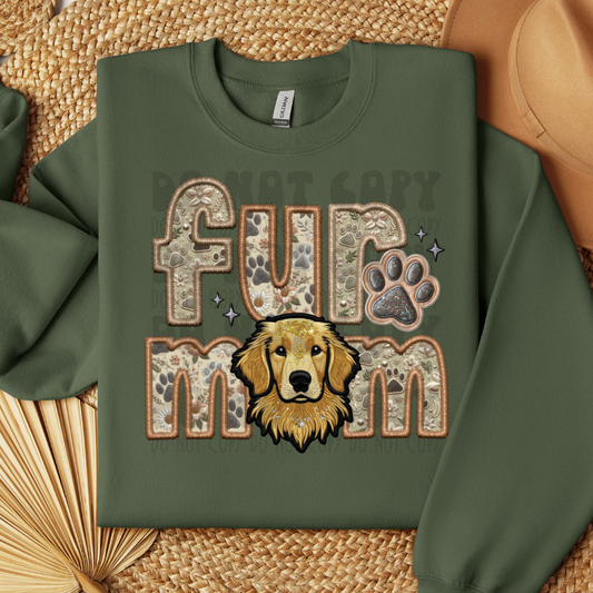 GOLDEN RETRIEVER - FAUX EMBROIDERY - DTF TRANSFER