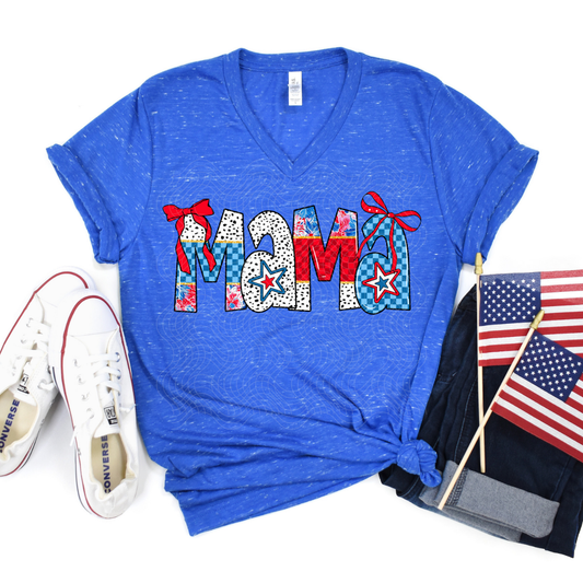 MAMA PATTERN PATRIOTIC - DTF TRANSFER