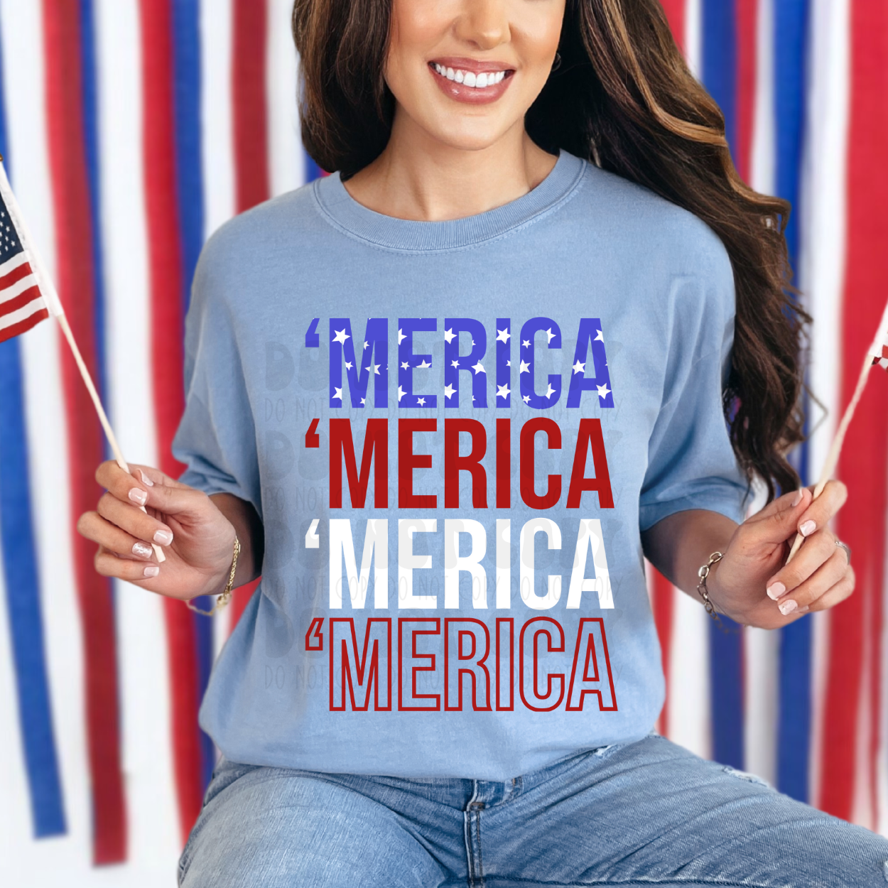 MERICA STACKED - DTF TRANSFER