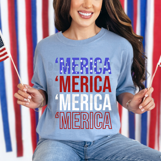 MERICA STACKED - DTF TRANSFER
