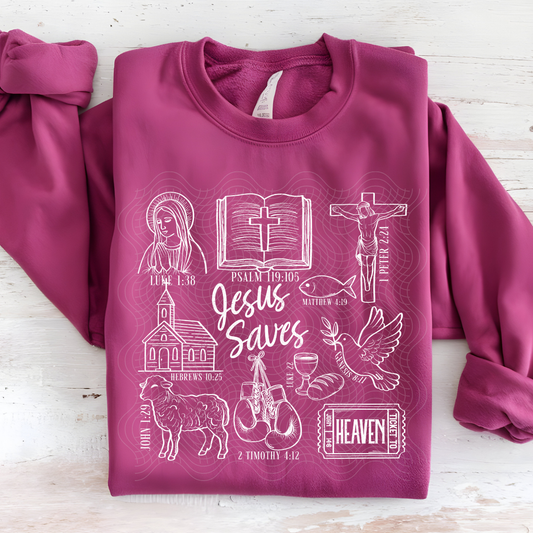 JESUS SAVES COLLAGE - DTF TRANSFER