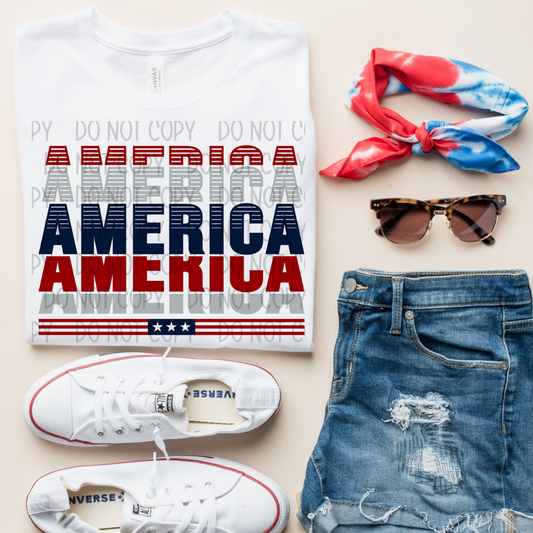 AMERICA STACKED - DTF TRANSFER