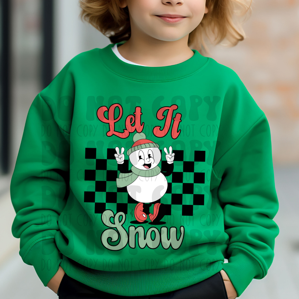 LET IT SNOW - RED/GREEN - DTF TRANSFER