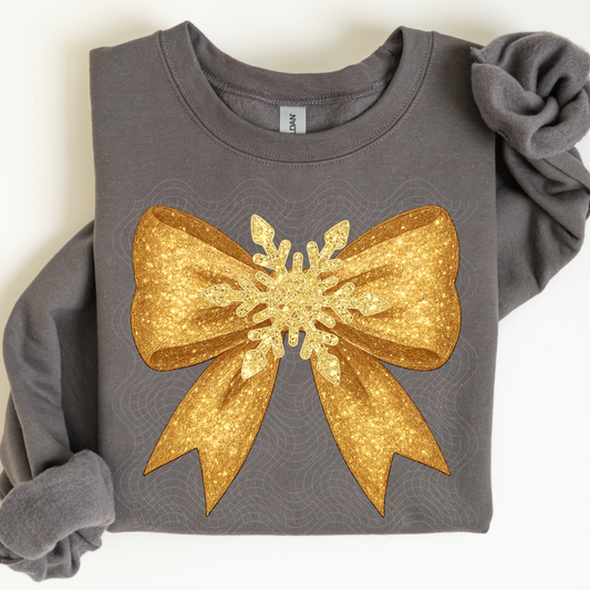 GOLD WINTER BOW - DTF TRANSFER