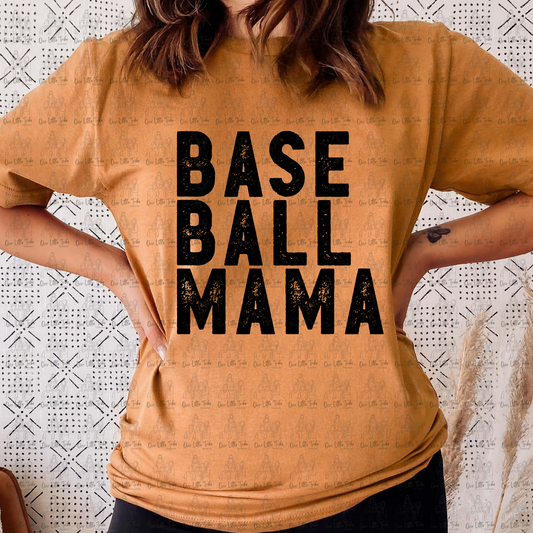 BASEBALL MAMA DISTRESSED - BLACK - DTF TRANSFER