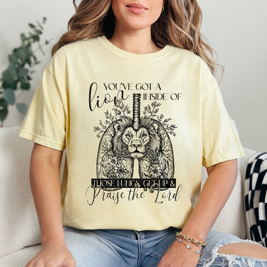 LION INSIDE OF THOSE LUNGS - DTF TRANSFER