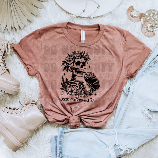 ICED COFFEE GIRLIE SKELLIE - DTF TRANSFER