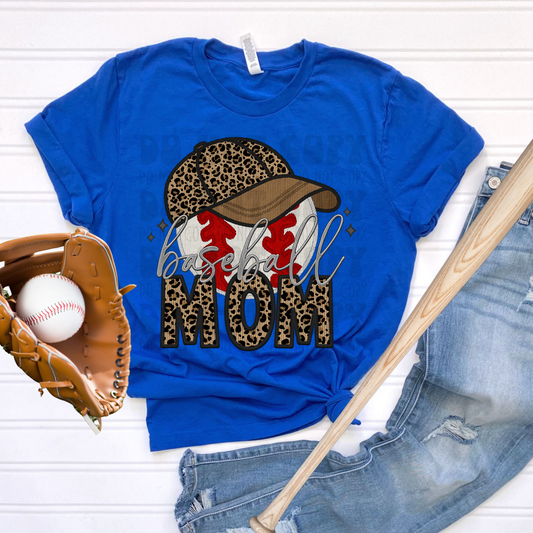 BASEBALL MOM HAT FAUX EMBROIDERY - DTF TRANSFER