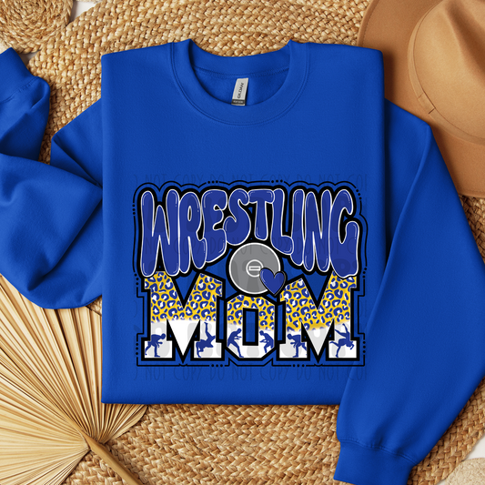 WRESTLING MOM BLUE/YELLOW - DTF TRANSFER