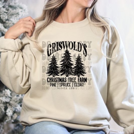 TREE FARM BLK - DISTRESSED - DTF TRANSFER