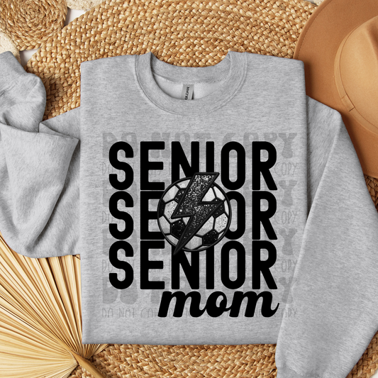 SENIOR MOM FAUX EMBROIDERY SOCCER - DTF TRANSFER