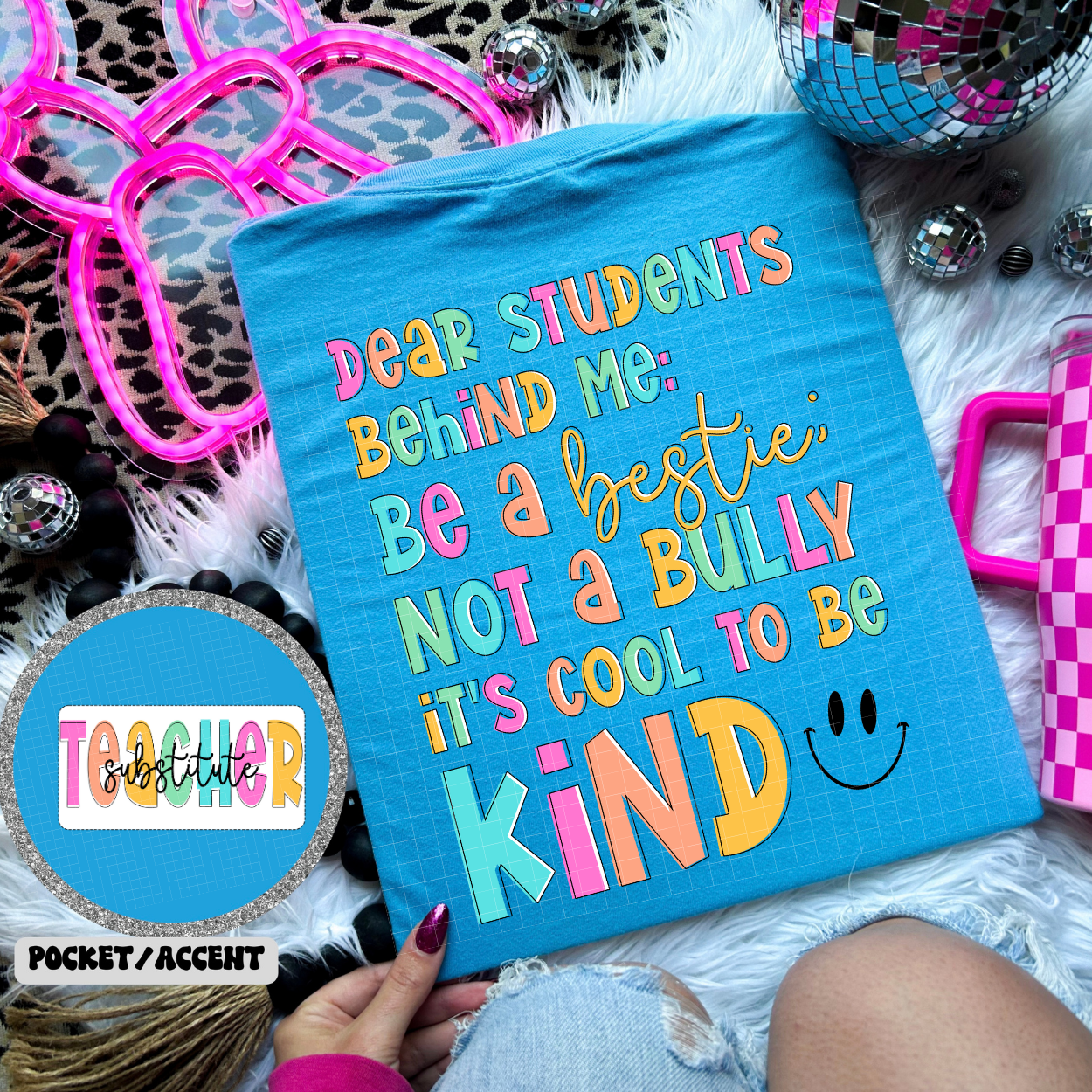 BE KIND - SUBSTITUTE TEACHER POCKET - DTF TRANSFER