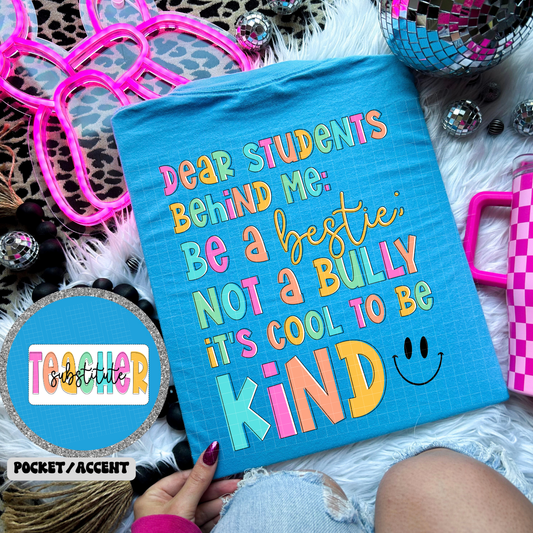 BE KIND - SUBSTITUTE TEACHER POCKET - DTF TRANSFER