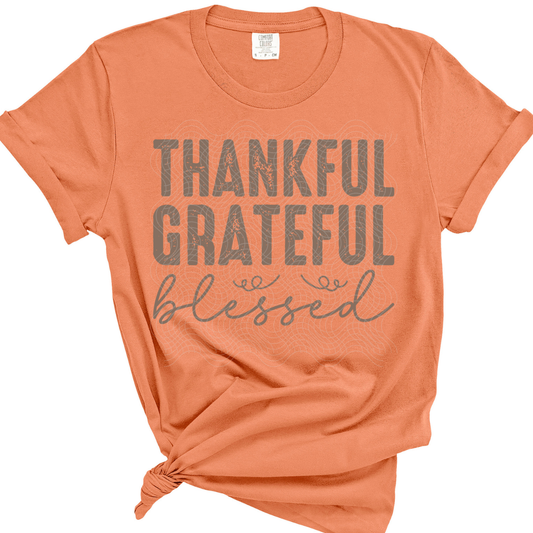 THANKFUL GRATEFUL BLESSED - DTF TRANSFER