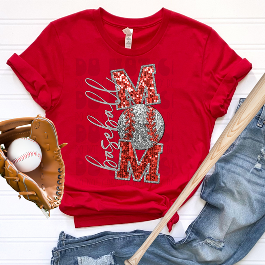 BASEBALL MOM SEQUIN - DTF TRANSFER