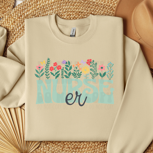 FLORAL ER NURSE - DTF TRANSFER