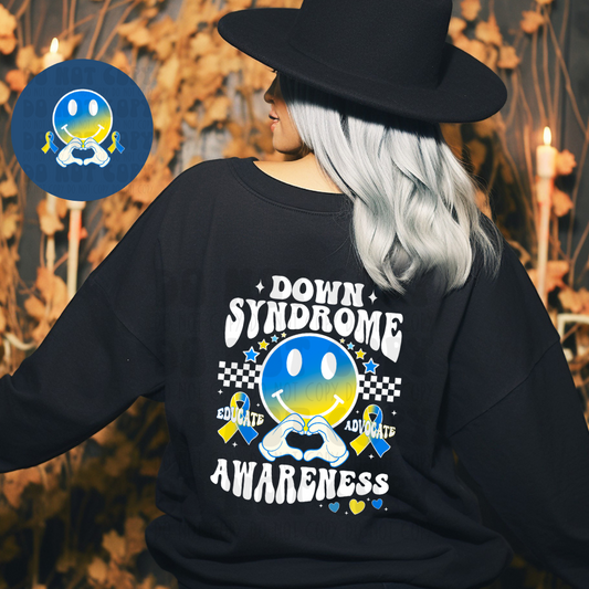 DOWN SYNDROME AWARENESS WHT W/POCKET - DTF TRANSFER