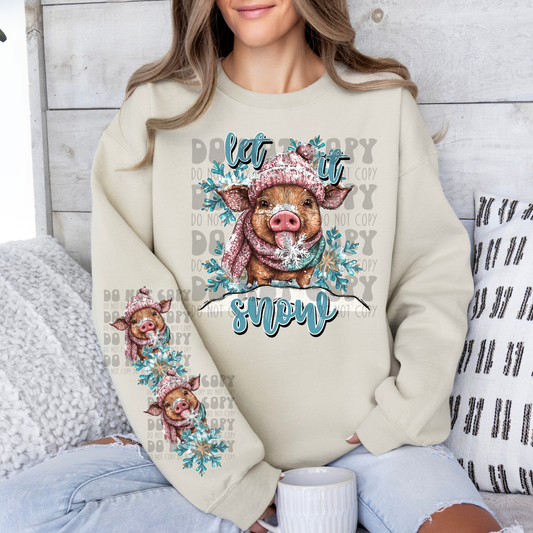LET IT SNOW W/ SLEEVE - DTF TRANSFER