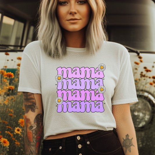 MAMA STACKED PINK/PURPLE - DTF TRANSFER