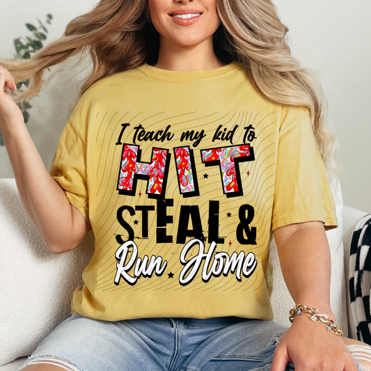 HIT STEAL RUN HOME BASEBALL - DTF TRANSFER