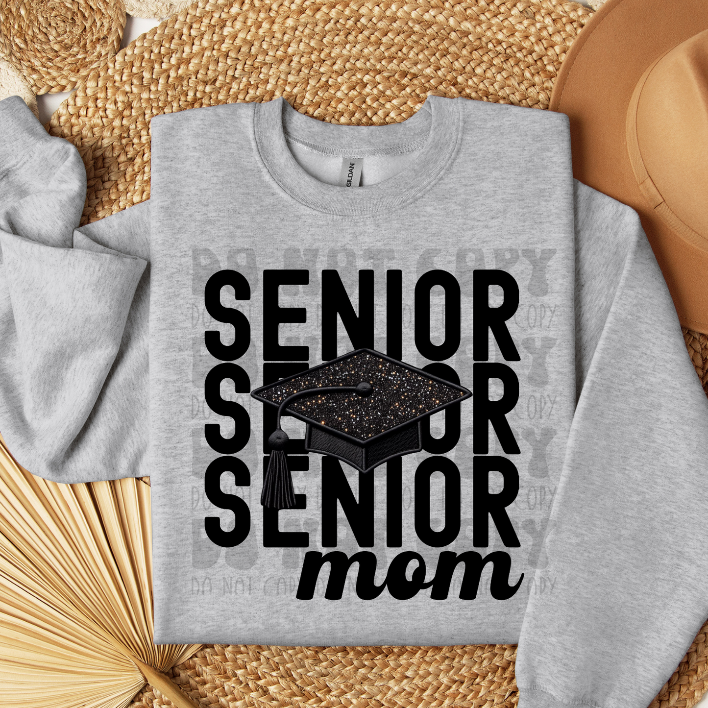 SENIOR MOM FAUX EMBROIDERY HAT - DTF TRANSFER