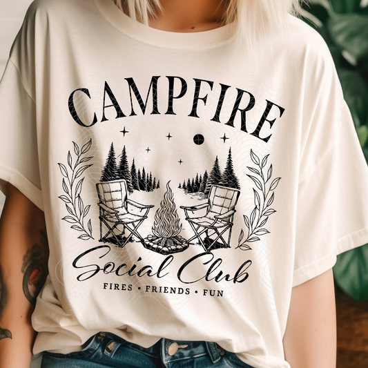 CAMPFIRE SOCIAL CLUB BLK - DTF TRANSFER