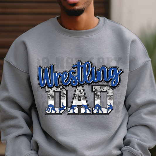 WRESTLING DAD BLUE - DTF TRANSFER