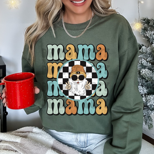 MAMA RETRO STACKED SANTA  - DTF TRANSFER