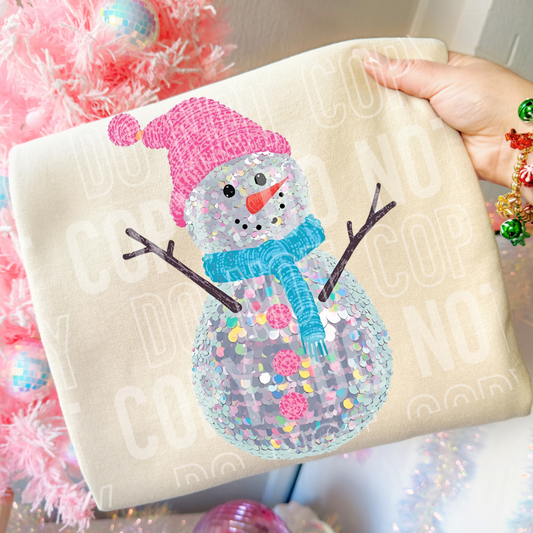 SNOWMAN FAUX SEQUINS - DTF TRANSFER