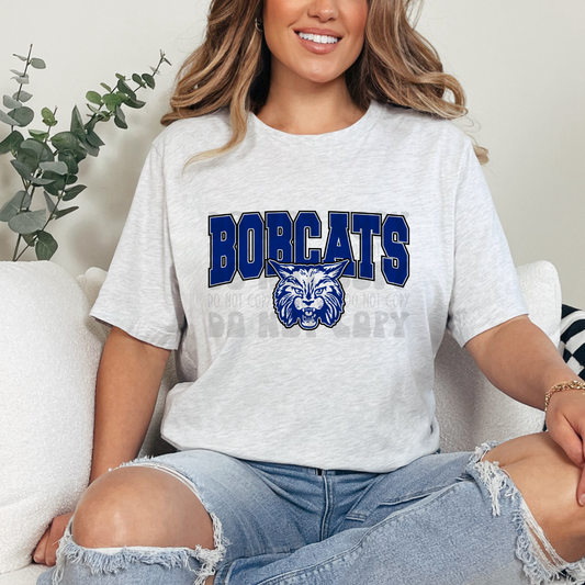 BOBCATS VARSITY MASCOT HEAD NO DISTRESS - DTF TRANSFER