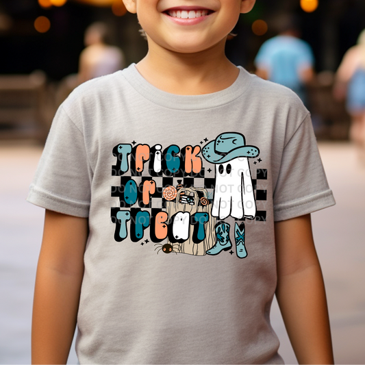 TRICK OR TREAT GHOST - BLUE - DTF TRANSFER