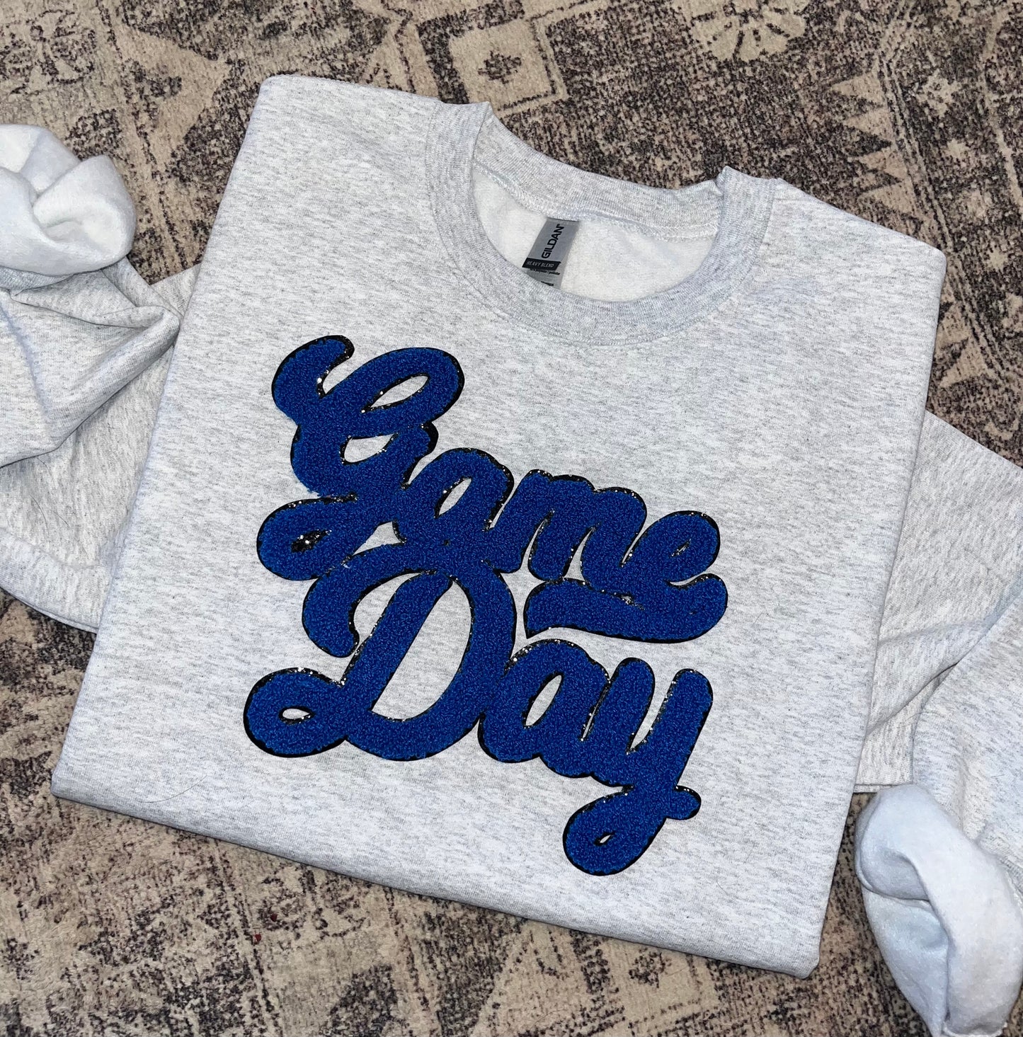 Royal Blue w/black Game Day - Chenille Patch