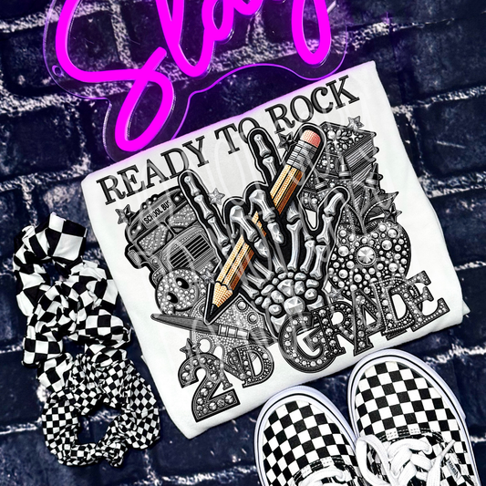 READY TO ROCK SECOND GRADE RHINESTONES - DTF TRANSFER