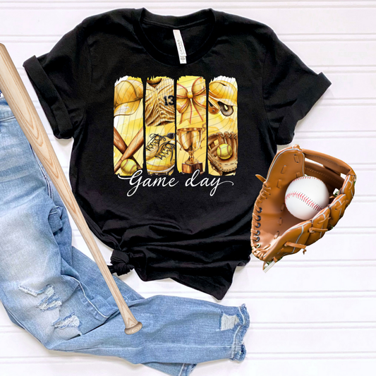 SOFTBALL WATERCOLOR WHT GAME DAY - DTF TRANSFER