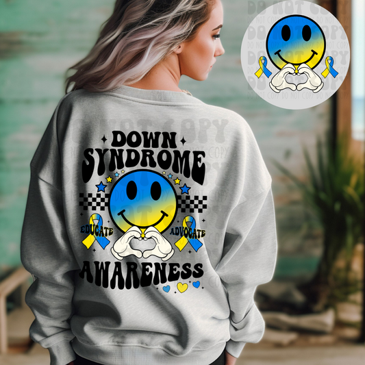 DOWN SYNDROME AWARENESS BLK W/POCKET - DTF TRANSFER