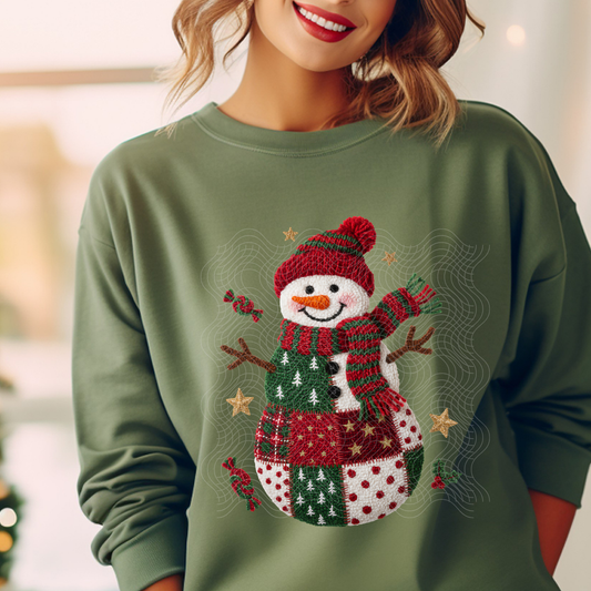 SNOWMAN FAUX YARN PATTERN - DTF TRANSFER