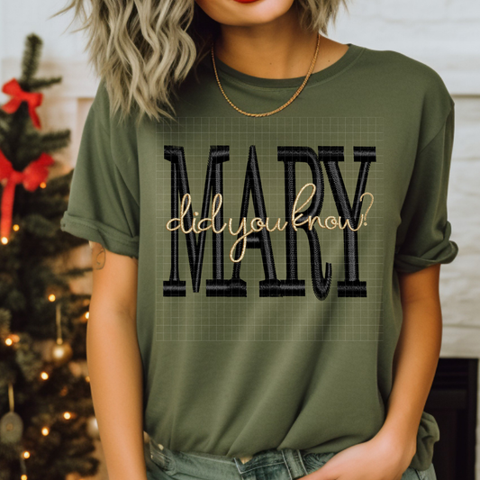 MARY FAUX EMBROIDERY - DTF TRANSFER