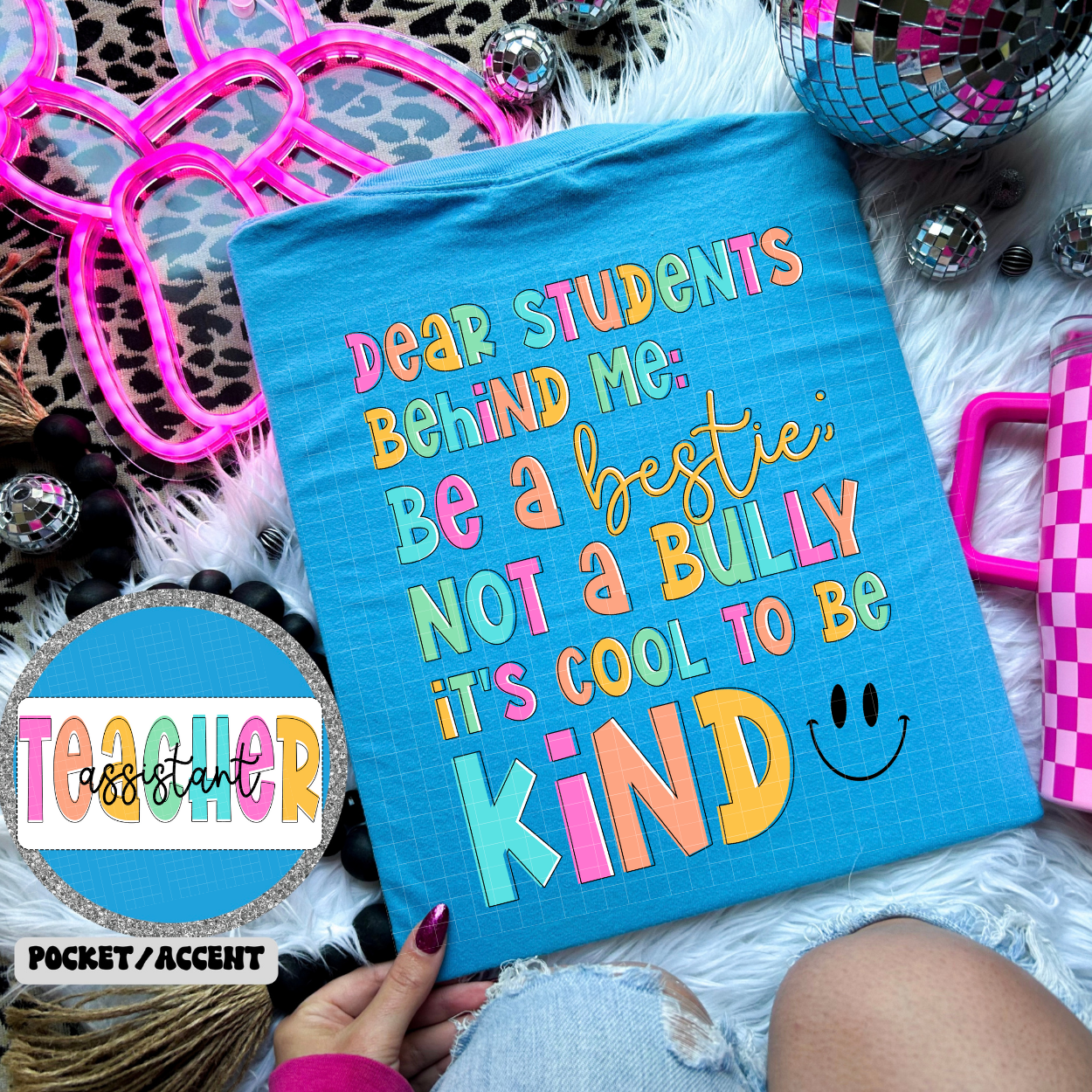 BE KIND - ASSISTANT TEACHER POCKET - DTF TRANSFER